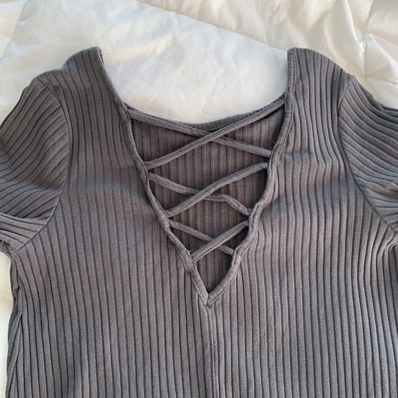 Juniors Ribbed Short Dress - Picture 4 of 5